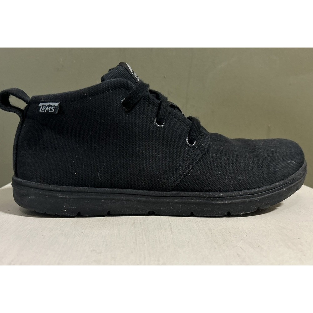 LEMS Chukka Canvas Boots Mens Size 9 Womens 10.5 Blackout Vegan Shoes Barefoot - Picture 7 of 11